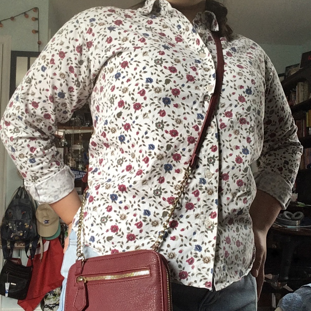 A Berry Floral Blouse